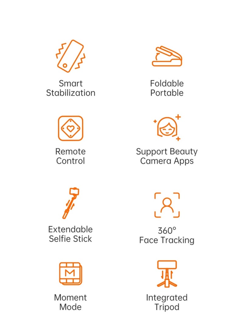 hohem - Adjustable Rotating Foldable Selfie Stick Stand with Gimbal Stabilizer for iPhone and Android - Image 1
