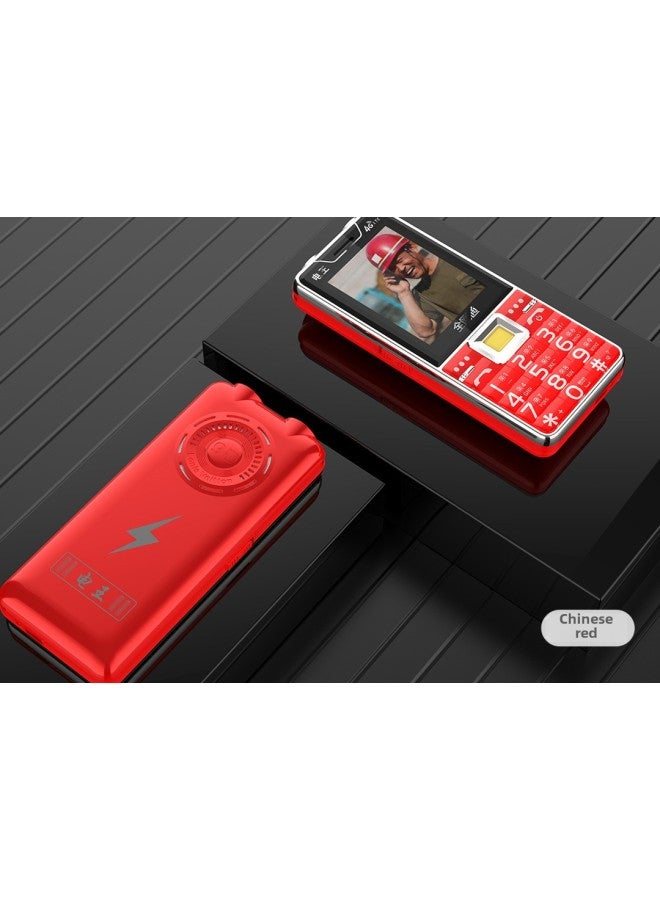 Large-screen Double-side Key Mobile Phone Crystal Key SOS Elderly Machine Type-c One-touch Number Full Netcom 4G Elderly Machine-Color:Red [full Netcom] 2.6 Screen + Double Side Keys + Positioning  - Image 1