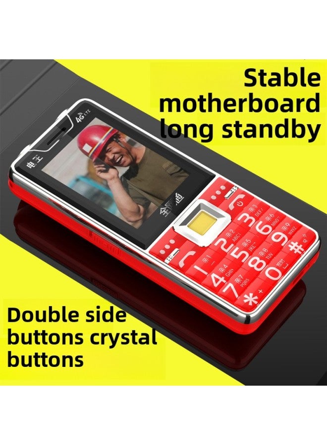 Large-screen Double-side Key Mobile Phone Crystal Key SOS Elderly Machine Type-c One-touch Number Full Netcom 4G Elderly Machine-Color:Red [full Netcom] 2.6 Screen + Double Side Keys + Positioning  - Image 2