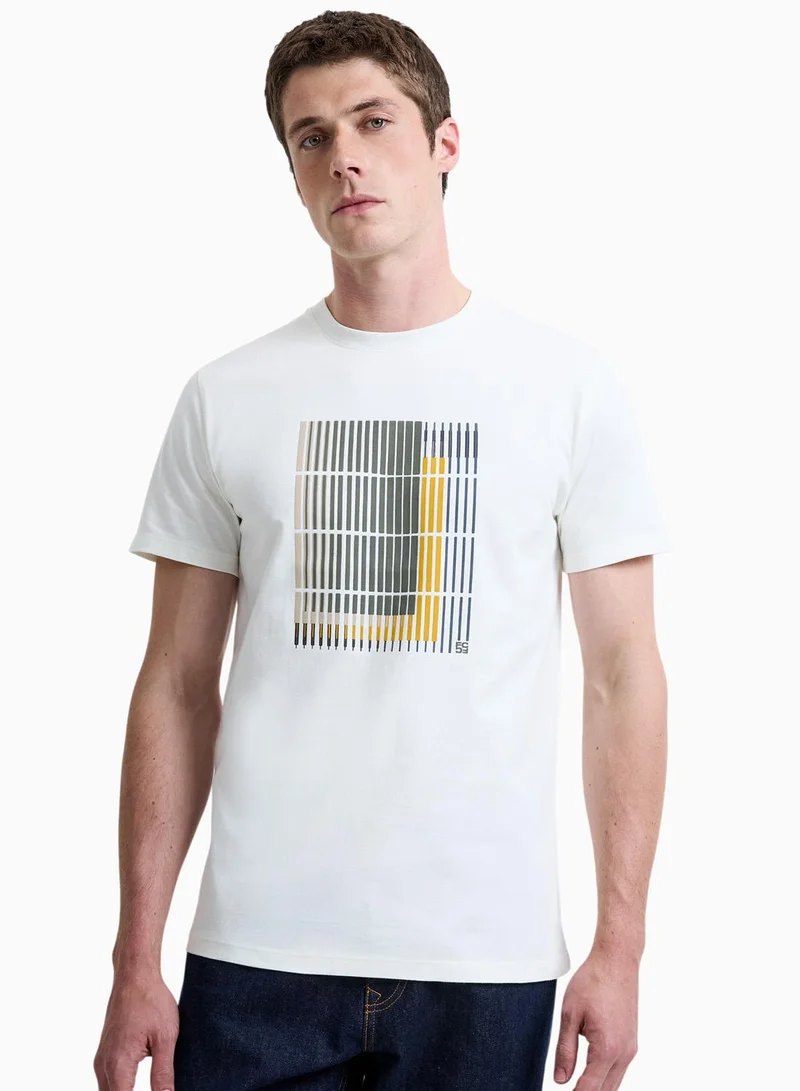 Ss Geo Lined Print T-Shirt
