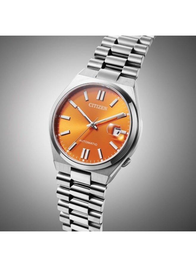 CITIZEN Men's Tsuyosa Orange Dial Automatic stainless steel strap Watch-NJ0151-88Z  - Image 5