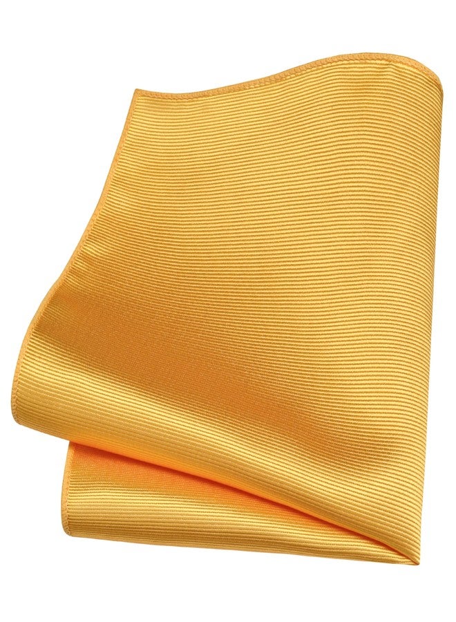 Branduce Mens Gold Tie for Wedding Solid Jacquard Woven Necktie Pocket Square Tie Clip and Lapel Pin Brooch Set (TA15-11) - Image 3
