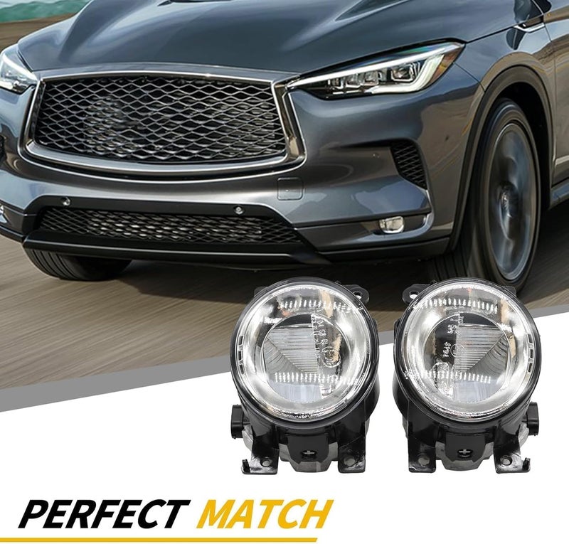 Aspaton Front LED Fog Lights Lamps Pair for Infiniti Q50 QX60 QX80 Q70 Q70L (2014-2021) - Image 3