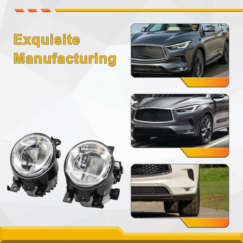Aspaton Front LED Fog Lights Lamps Pair for Infiniti Q50 QX60 QX80 Q70 Q70L (2014-2021) - Image 5