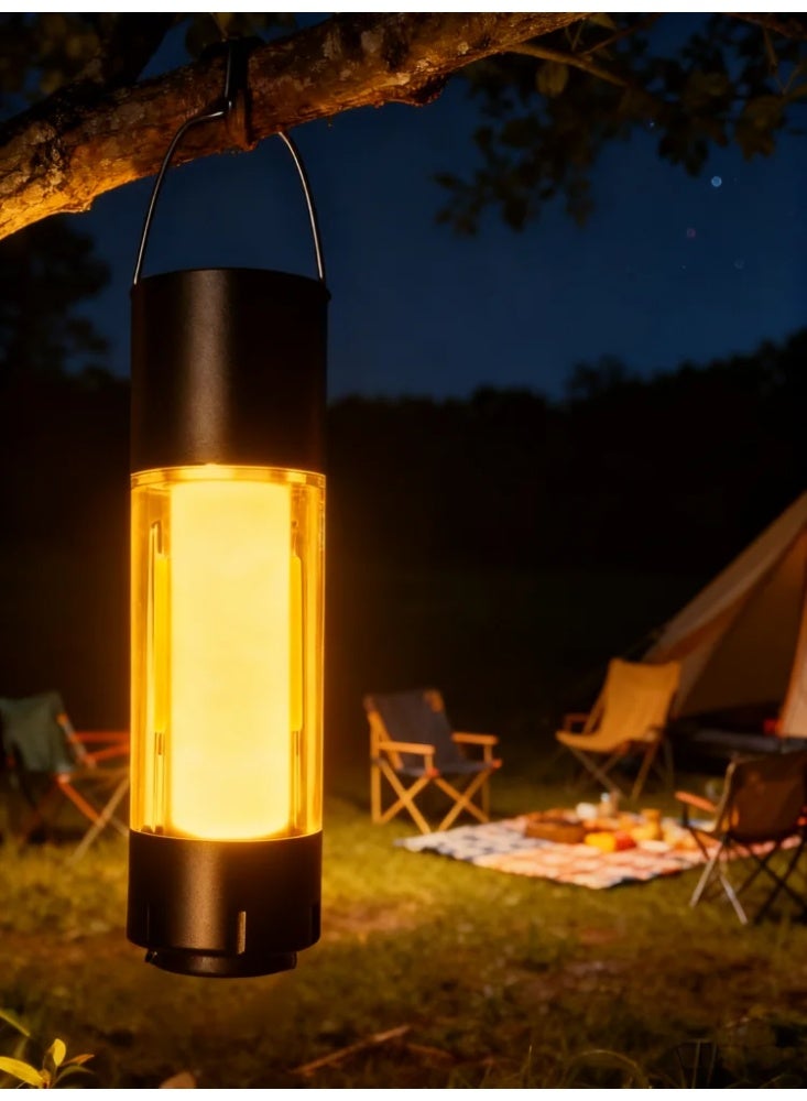 مصباح يدوي خارجي عالي الطاقة مصنوع من سبائك الألومنيوم مع تركيز ليزر أبيض، وضوء تحذير أصفر/أحمر وشحن سريع من النوع C - مصباح يدوي تخييم فائق السطوع - Image 4