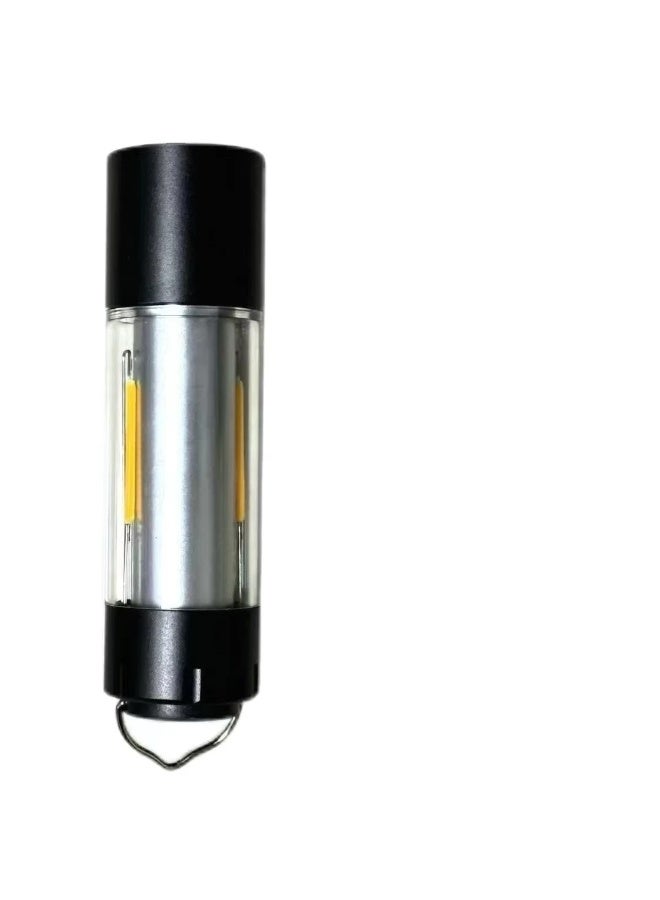 مصباح يدوي خارجي عالي الطاقة مصنوع من سبائك الألومنيوم مع تركيز ليزر أبيض، وضوء تحذير أصفر/أحمر وشحن سريع من النوع C - مصباح يدوي تخييم فائق السطوع - Image 1