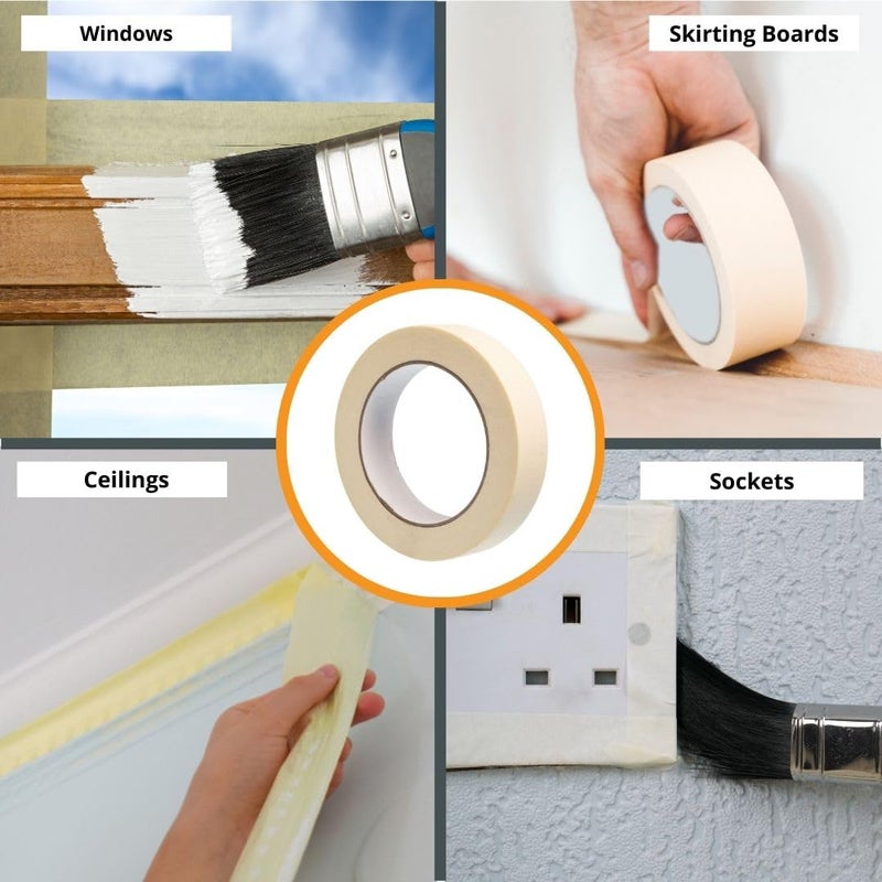 GTSE Masking Tape, 3 Rolls, 1 inch x 55 Yards (164 ft), Multi-Surface Adhesive Painting Tape, Perfect for Painting, Home, Office, School, Art, Crafts, Glass, Vinyl - Image 3