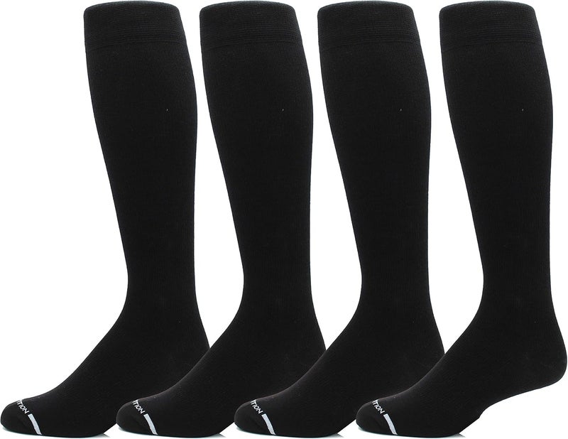 Dr Motion 4 Pairs Men's Athletic Traveler Graduated Compression Knee High Socks - Image 1