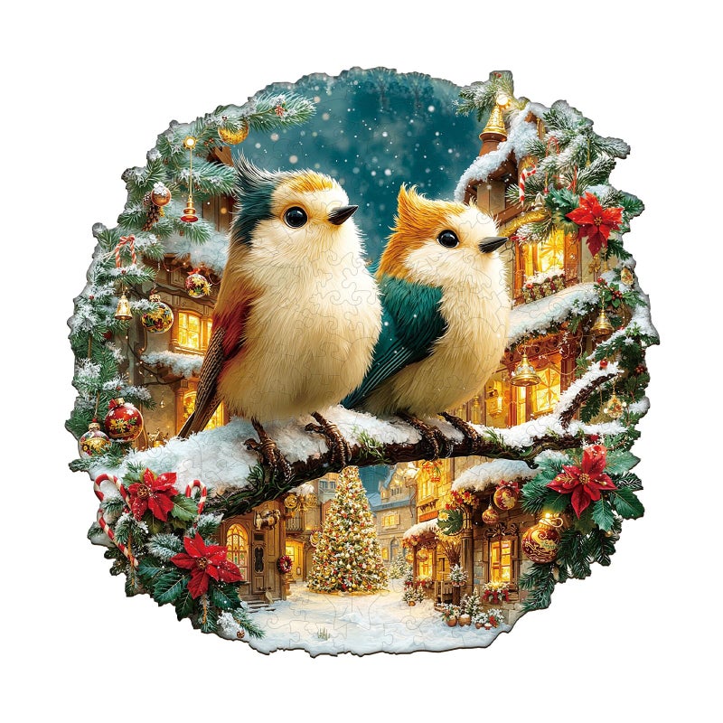 Artipuz Christmas Wooden Puzzles for Adults Christmas Birds Wooden Puzzle Unique Shape Wood Jigsaw Puzzle for Adults Wood Puzzles Adult Gifts for Family Wall Art Home Decor 270pcs 134 133in L - Image 3