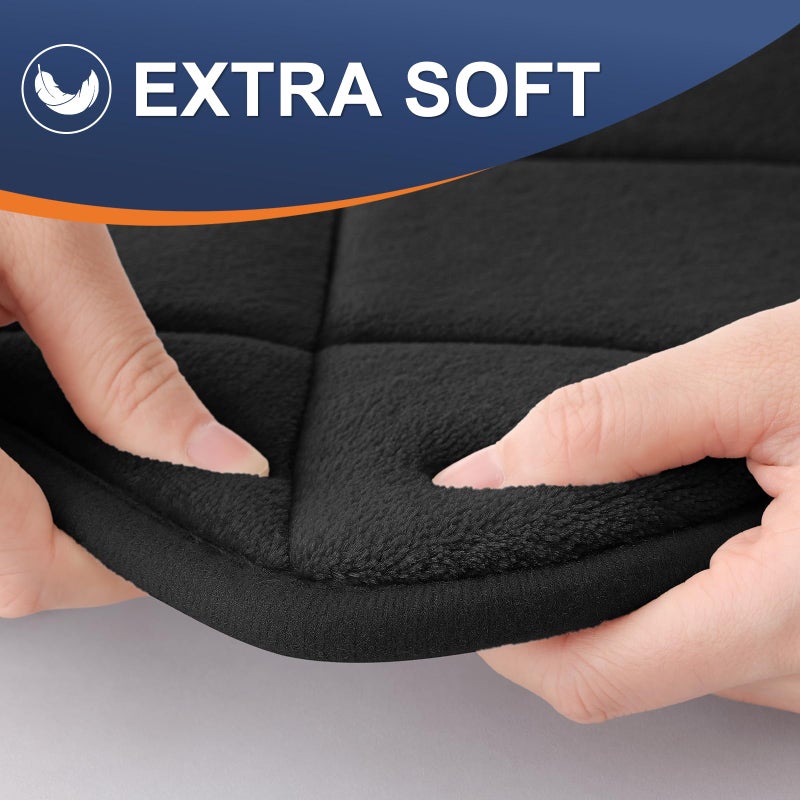 OLANLY Memory Foam Bath Mat 59x34  Ultra Soft and Absorbent Bathroom Rugs  Machine Washable  Comfortable Bath Carpet for Bathroom Floor  Tub and Shower  Black - Image 3