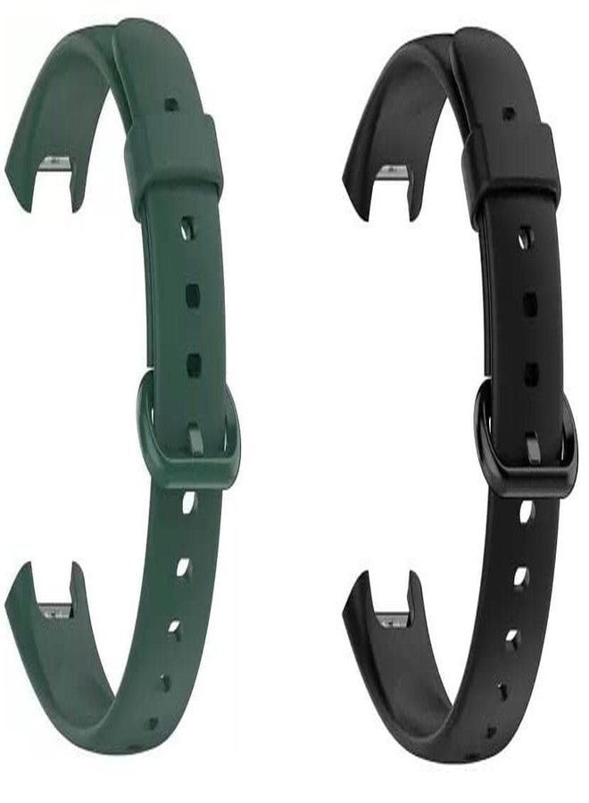 Soomio for Redmi Watch 2 Lite, Redmi GPS Watch Only Soft Silicone Band Strap (Smart Watch NOT Included) (Green Black 2 Pack) - Image 1