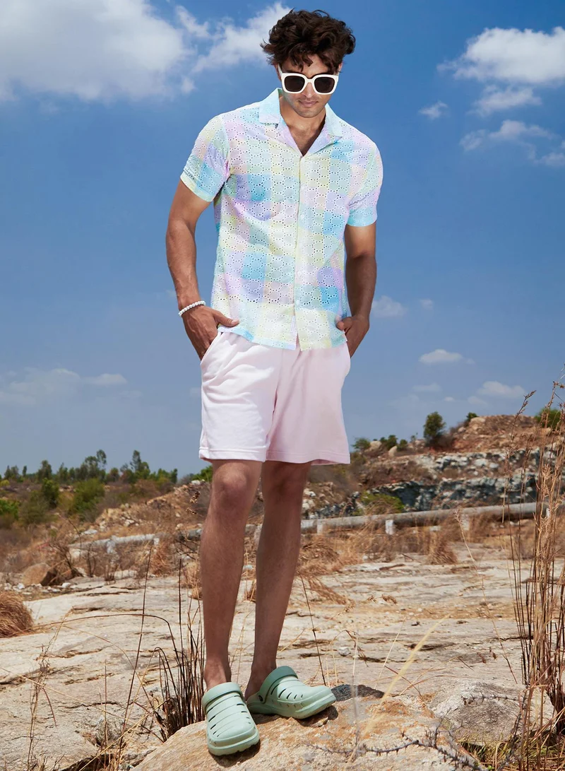 Campus Sutra Men's Multicolour Pastel Block Shirt