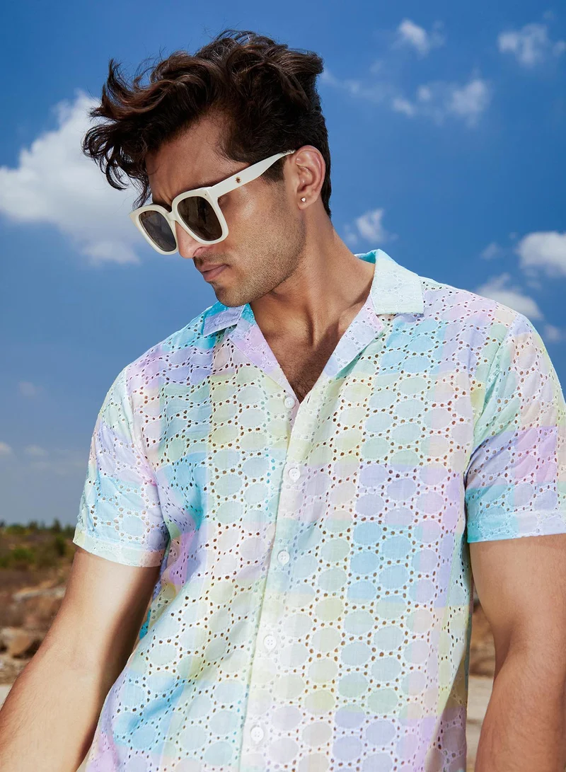 Campus Sutra Men's Multicolour Pastel Block Shirt