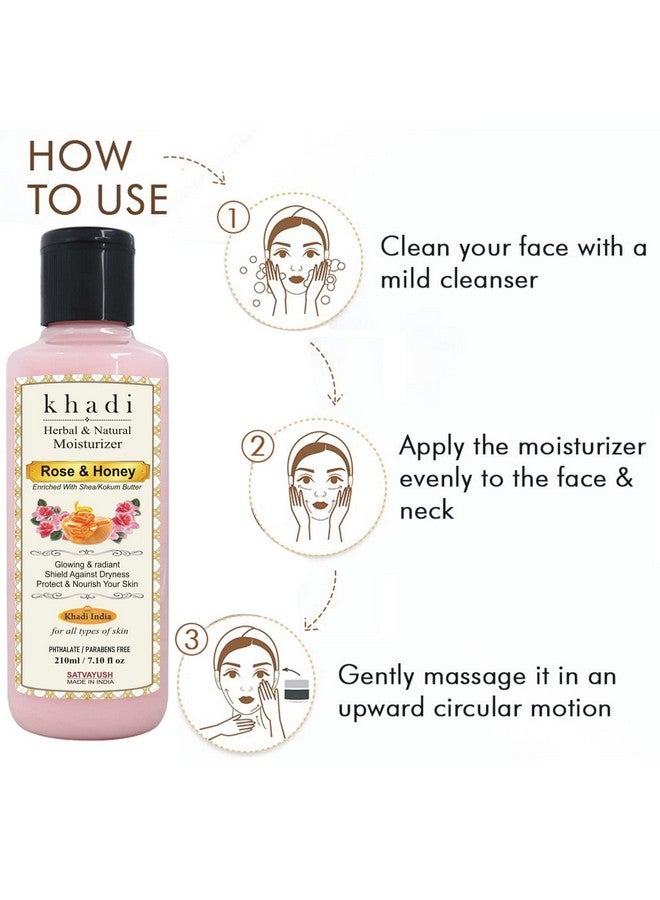 Satvayush Khadi Rose Honey Moisturizer Enriched With Shea/Kokum Butter For All Type Of Skin 210 Ml - Image 3