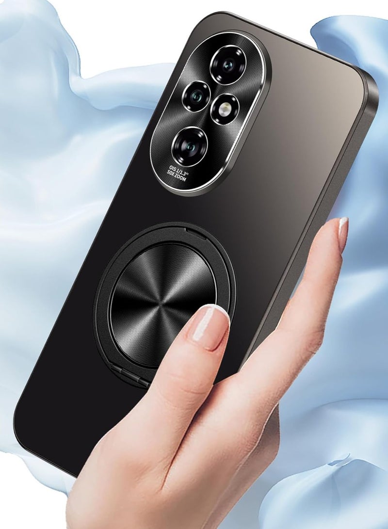 General Compatible with Honor 200 Pro Case Frosted All Inclusive Protective Shell Magnetic 360 Rotation Stand Back Cover for Honor 200 Pro  - Image 3