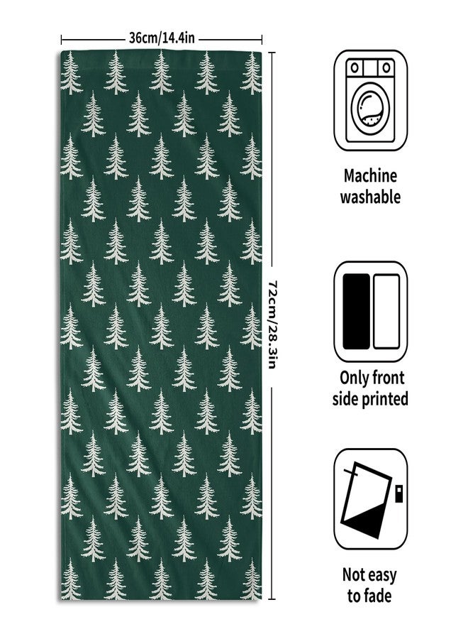 Aytipun Forest Green Christmas Hand Towels for Bathroom Set of 2 White Xmas Tree Print Holiday Themed Decorative Handtowels Soft Absorbent Bath Towel for Home Guest Room Hotel Gym Spa - Image 2
