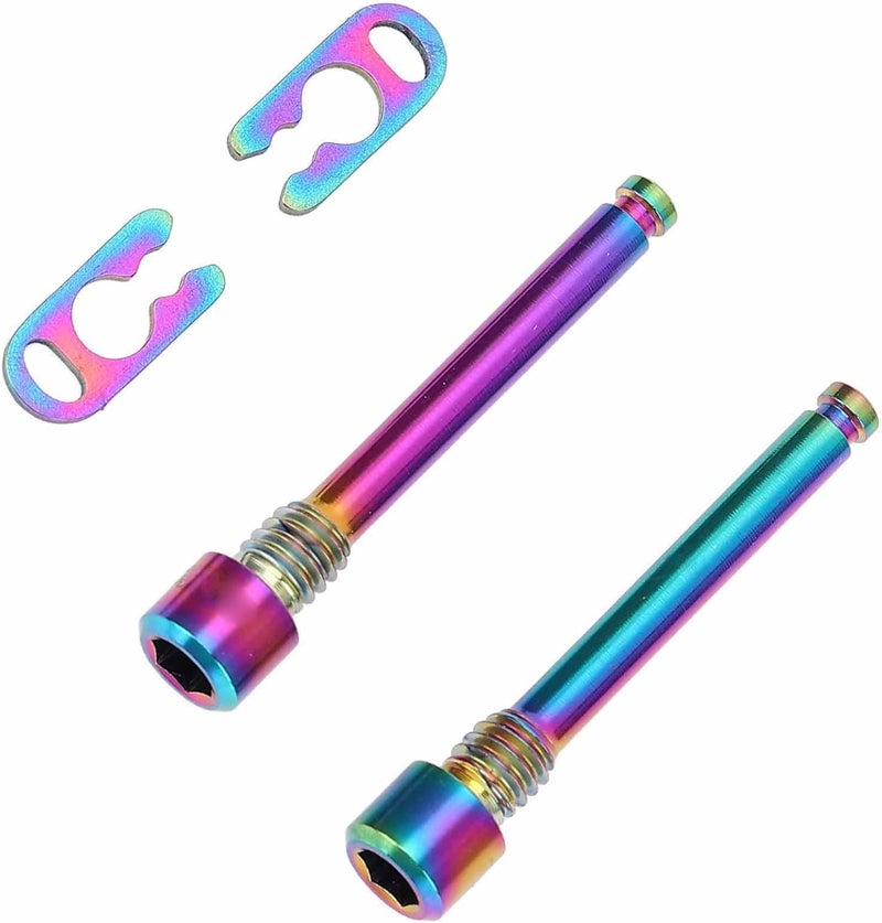 Tbest 4PCS Disc Brake Clip Fixing Screw, Ti Alloy Mountain Brake Clamp Thread Bolt Pin for - Image 2