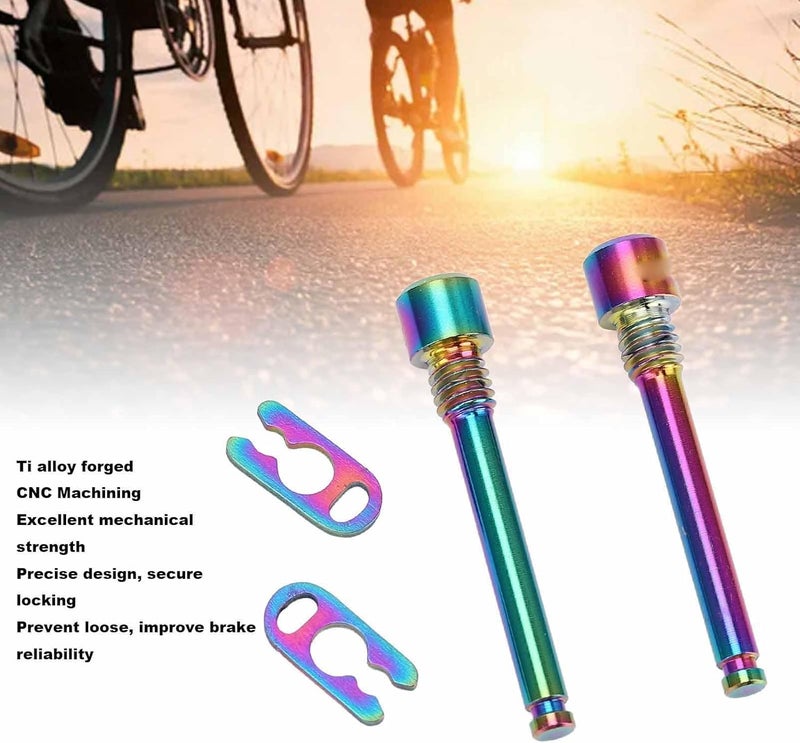 Tbest 4PCS Disc Brake Clip Fixing Screw, Ti Alloy Mountain Brake Clamp Thread Bolt Pin for - Image 4