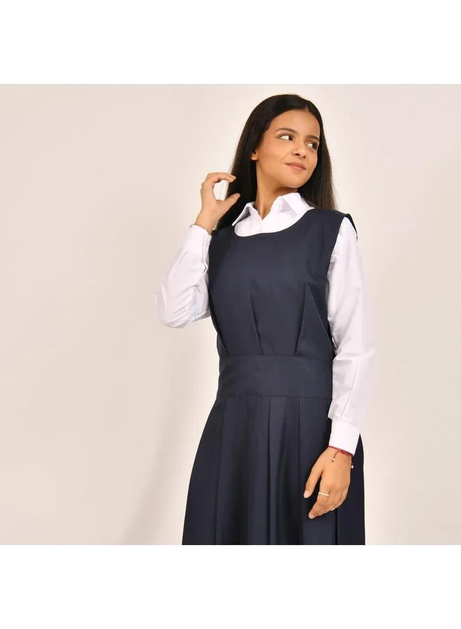 HAWRAA ABAYA مريول كحلي بقصة دائرية و كسرات على كامل الجزء السفلي مع جيوب مخفية