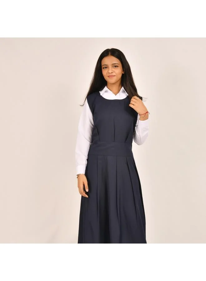 HAWRAA ABAYA مريول كحلي بقصة دائرية و كسرات على كامل الجزء السفلي مع جيوب مخفية