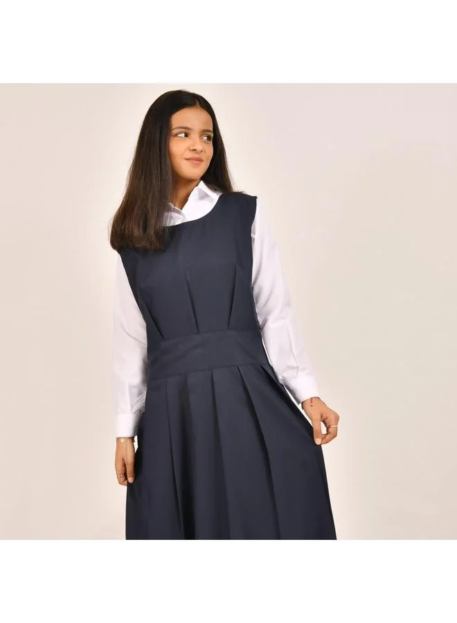 HAWRAA ABAYA مريول كحلي بقصة دائرية و كسرات على كامل الجزء السفلي مع جيوب مخفية