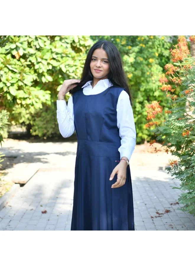 HAWRAA ABAYA مريول كحلي بقصة دائرية و كسرات على كامل الجزء السفلي مع جيوب مخفية