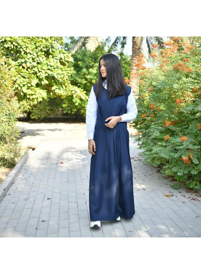 HAWRAA ABAYA مريول كحلي بقصة دائرية و كسرات على كامل الجزء السفلي مع جيوب مخفية