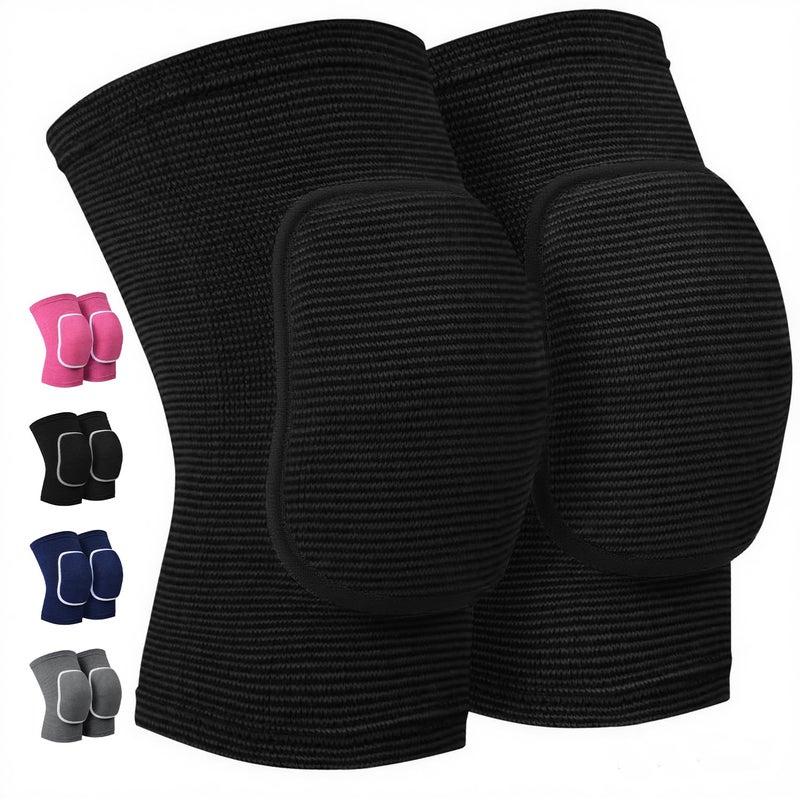 RYBTB Volleyball Knee Pads for Dancers, RYBTB Soft Breathable Knee Pads for Men Women Kids Knees Protective, Knee Brace for Volleyball Football Dance Yoga Tennis Running Cycling Workout Climbing (Black, Large) - Image 1