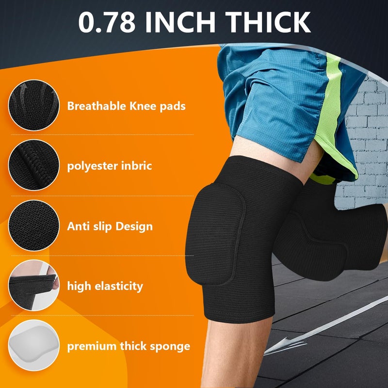 RYBTB Volleyball Knee Pads for Dancers, RYBTB Soft Breathable Knee Pads for Men Women Kids Knees Protective, Knee Brace for Volleyball Football Dance Yoga Tennis Running Cycling Workout Climbing (Black, Large) - Image 3