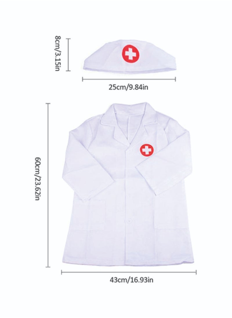 CYTHERIA - 2 Piece Kids Dress Up Set Doctor Cosplay Costume for Boys and Girls 3-7 Years Old Birthday Party White - Image 1