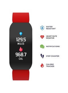iTouch Active Fitness Tracker Black Case Silicone Red Strap  - Image 2