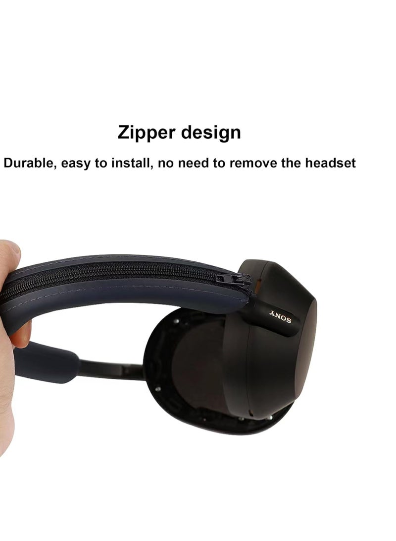 WH-1000XM5 Case Cover Soft Silicone Anti-Scratch Ear Pad Cover/Ear Cups Cover/Headband Cover For Sony Headphones (Black) - Image 3