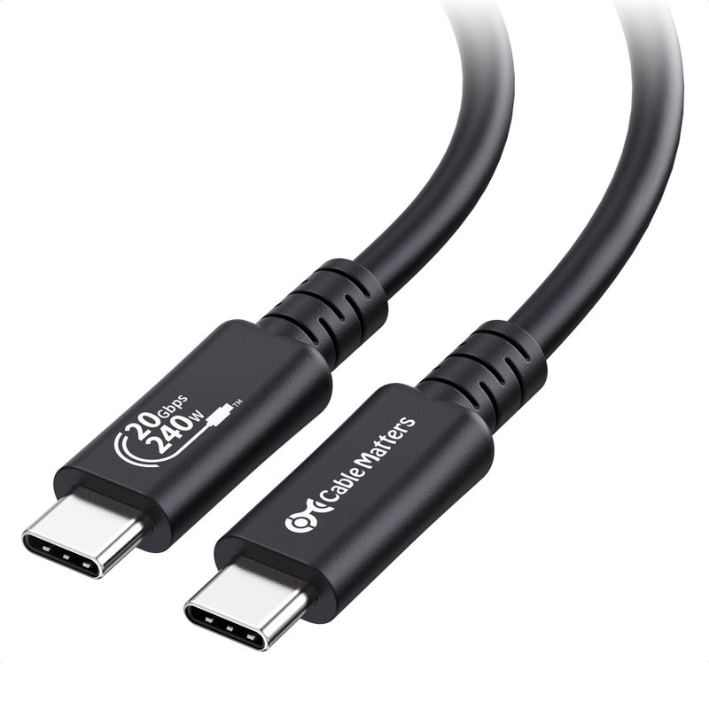 Cable Matters USBIF Certified 20Gbps USB 4 Cable 66ft Supports Up to 8K30Hz 4K120Hz Video 240W Charging 20Gbps Data Transfer USB4 Cable Compatible with Thunderbolt 4 MacBook XPS - Image 2
