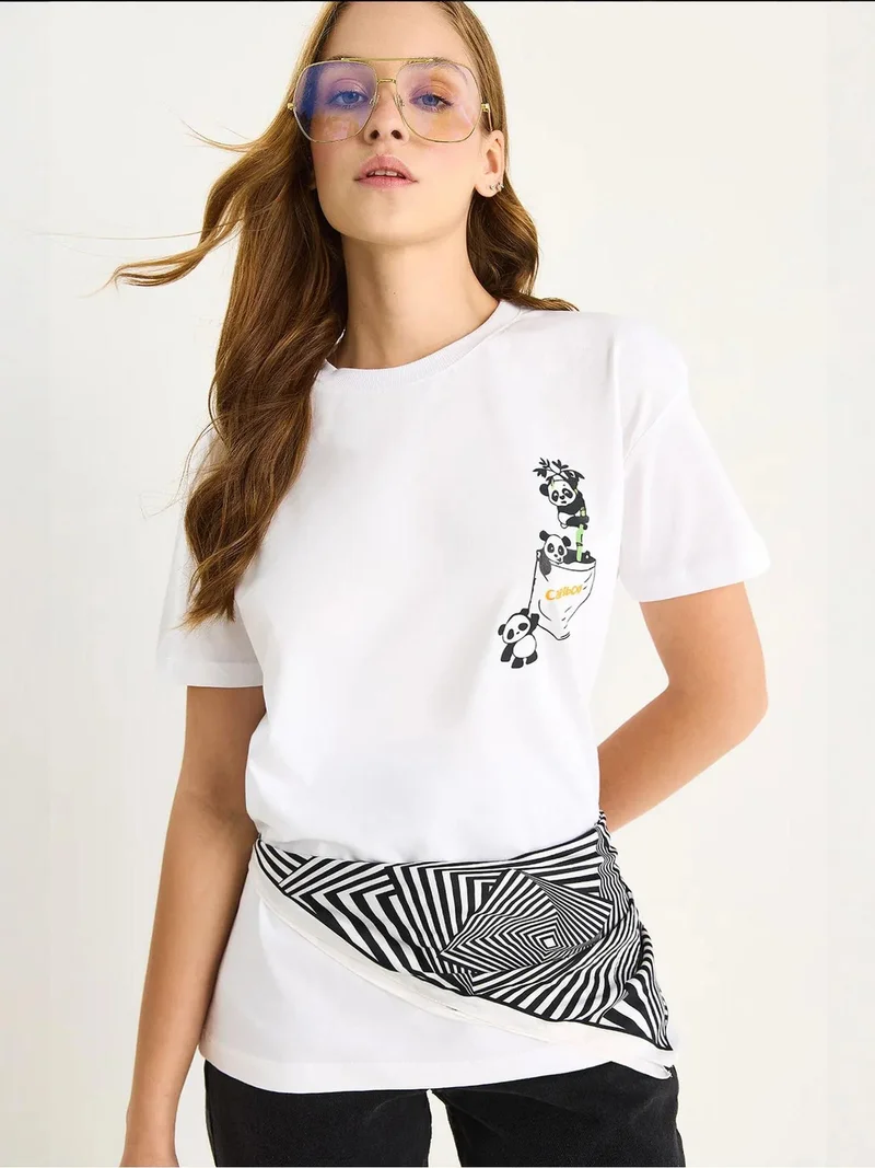 LUCCI Printed Crew Neck T-Shirt with Back Print