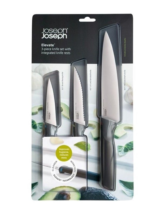 Joseph Joseph 3 Piece Elevate Knife Set With Ergonomic Handles  - Image 1