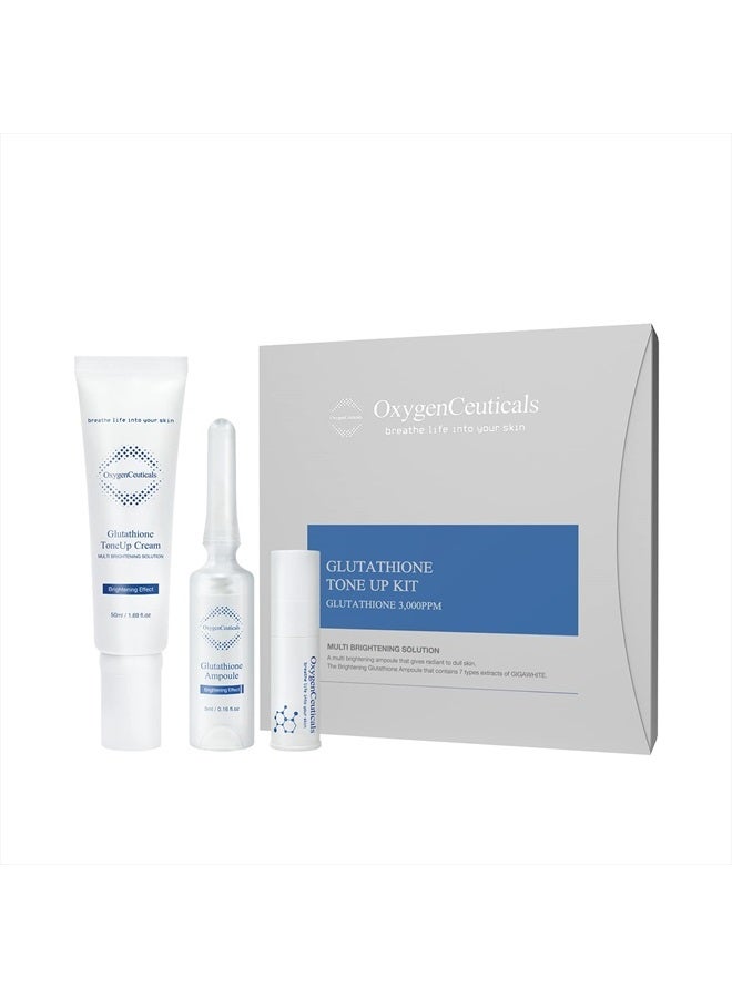 Glutathione ToneUp Kit – Antioxidant Skincare Set with Glutathione and Niacinamide, Ampoule and Cream Duo 2-Piece Set, Made in Korea