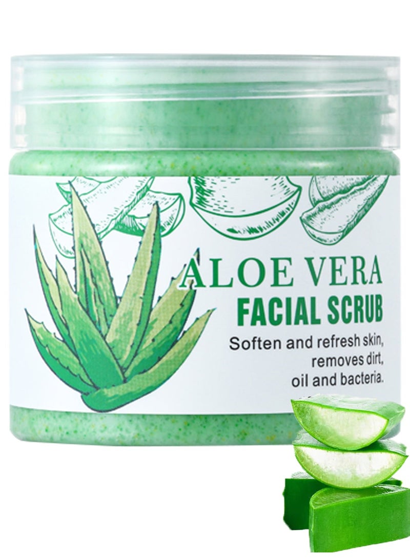 MOOYAM Aloe Vera Facial Scrub Gently Exfoliates and Refreshes Skin Removes Dirt Oil and Bacteria Softens and Smooths Skin for All Skin Types Men and Women - Image 1