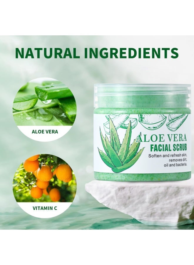 MOOYAM Aloe Vera Facial Scrub Gently Exfoliates and Refreshes Skin Removes Dirt Oil and Bacteria Softens and Smooths Skin for All Skin Types Men and Women - Image 4