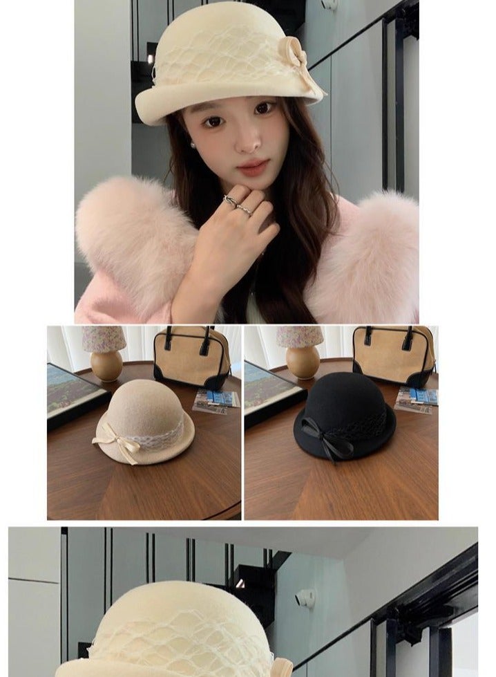 Women's Pure Wool Beret Top Hat  - Image 2