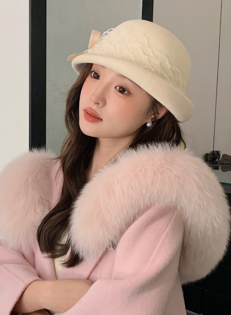 Women's Pure Wool Beret Top Hat  - Image 3