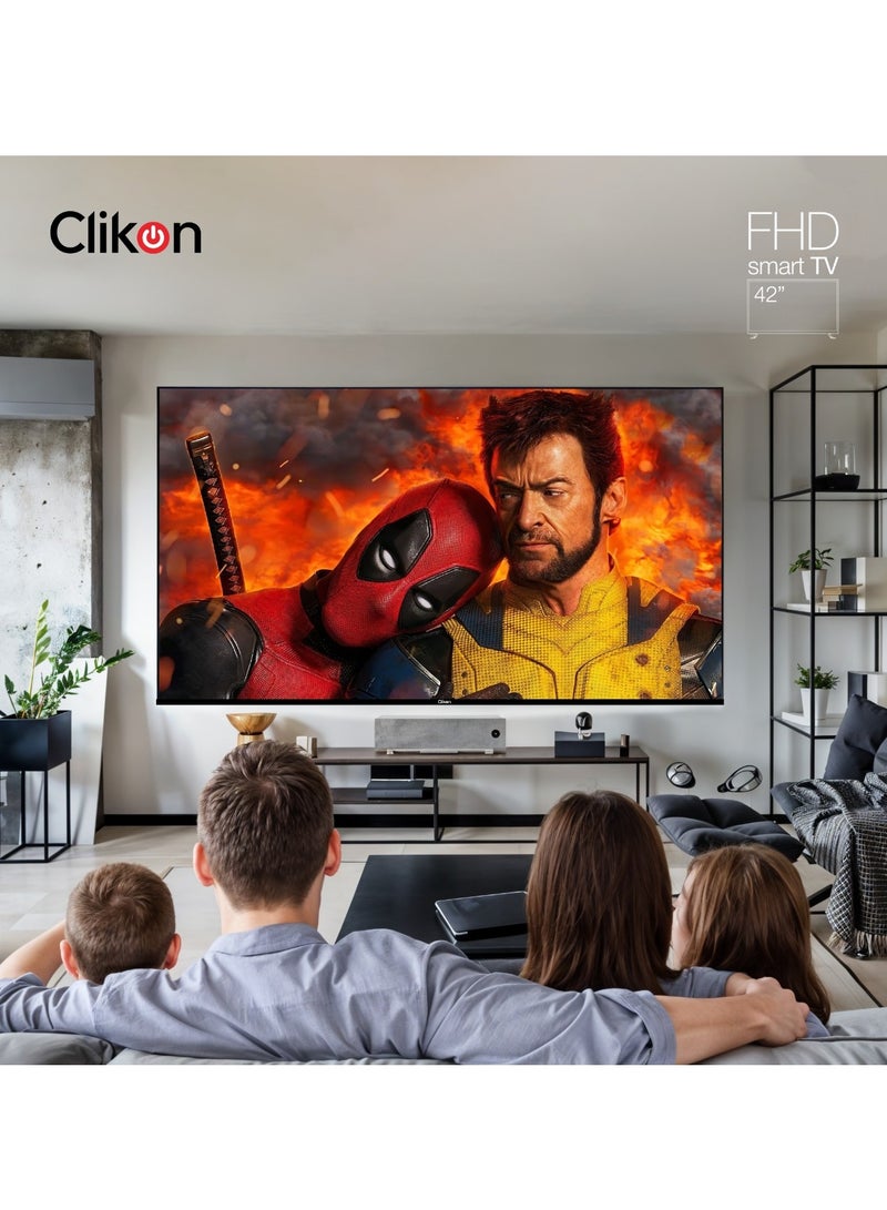Clikon 42 Inch Full HD Smart Android LED TV | AOSP Android 14| 2 HDMI 2 USB |True Colour|Headphone Jack, Remote Controller, Slim LED, 1 GB RAM - Image 4