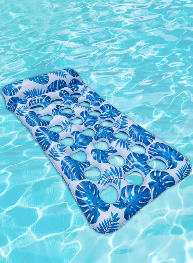 دونيسو صالة عائمة لحمام السباحة كبيرة الحجم، سجادة عائمة كبيرة جدًا مقاس 180 × 80 سم للبالغين والأطفال، أريكة محيطية قابلة للنفخ مع مسند للرأس، طوف حمام سباحة تبريد مريح للغاية - Image 3