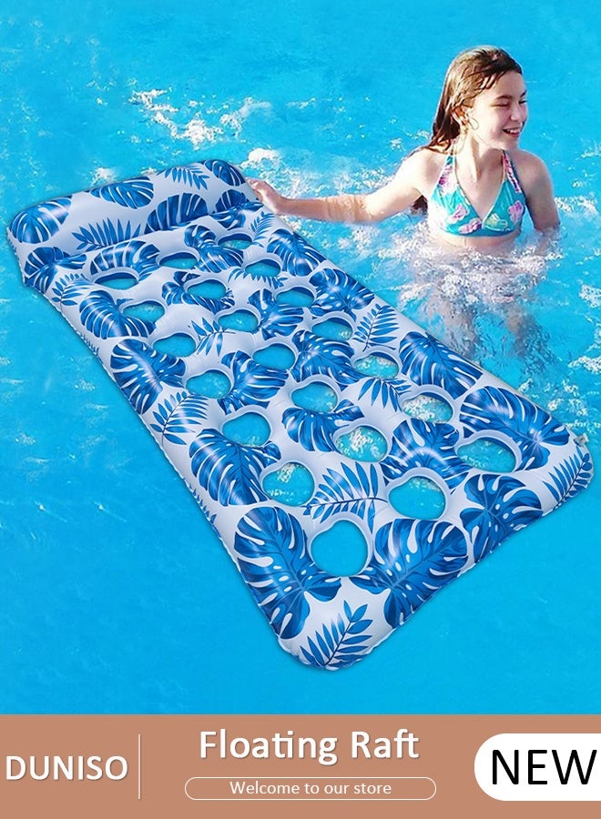 دونيسو صالة عائمة لحمام السباحة كبيرة الحجم، سجادة عائمة كبيرة جدًا مقاس 180 × 80 سم للبالغين والأطفال، أريكة محيطية قابلة للنفخ مع مسند للرأس، طوف حمام سباحة تبريد مريح للغاية - Image 1