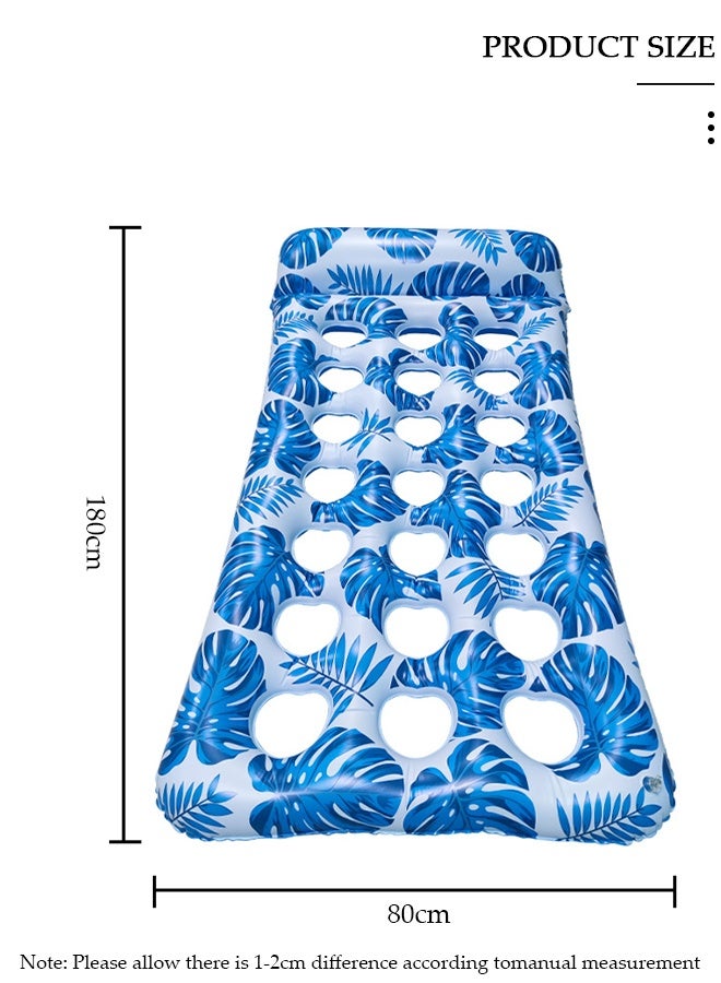 دونيسو صالة عائمة لحمام السباحة كبيرة الحجم، سجادة عائمة كبيرة جدًا مقاس 180 × 80 سم للبالغين والأطفال، أريكة محيطية قابلة للنفخ مع مسند للرأس، طوف حمام سباحة تبريد مريح للغاية - Image 2