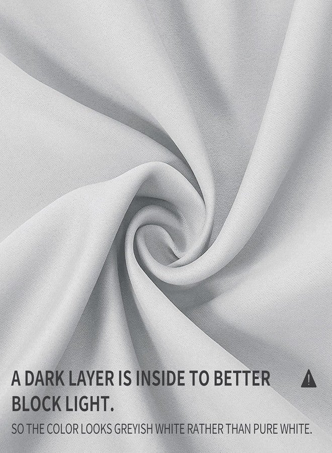 Joydeco White Curtains 108 Inches Long 2 Panels Set, Thermal Insulated Long Curtains& Drapes 2 Burg, Room Darkening Grommet Curtains for Living Room Bedroom Window (W52 x L108 Inch, Greyish White) - Image 2