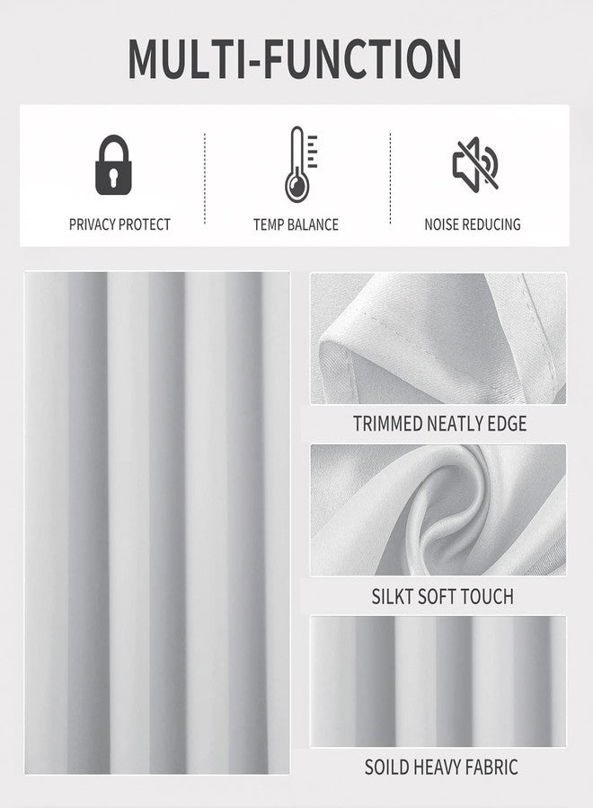 Joydeco White Curtains 108 Inches Long 2 Panels Set, Thermal Insulated Long Curtains& Drapes 2 Burg, Room Darkening Grommet Curtains for Living Room Bedroom Window (W52 x L108 Inch, Greyish White) - Image 3