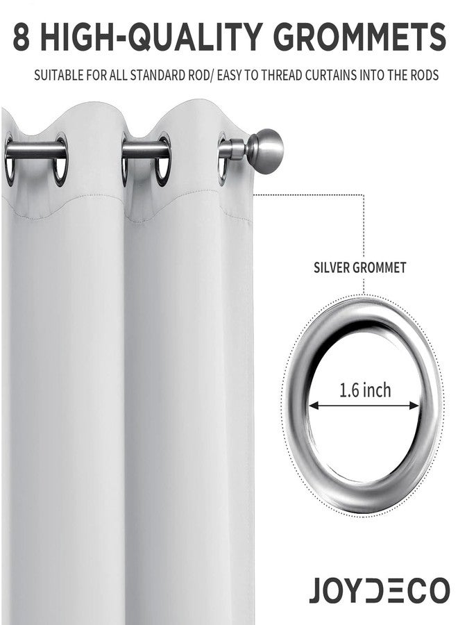 Joydeco White Curtains 108 Inches Long 2 Panels Set, Thermal Insulated Long Curtains& Drapes 2 Burg, Room Darkening Grommet Curtains for Living Room Bedroom Window (W52 x L108 Inch, Greyish White) - Image 4