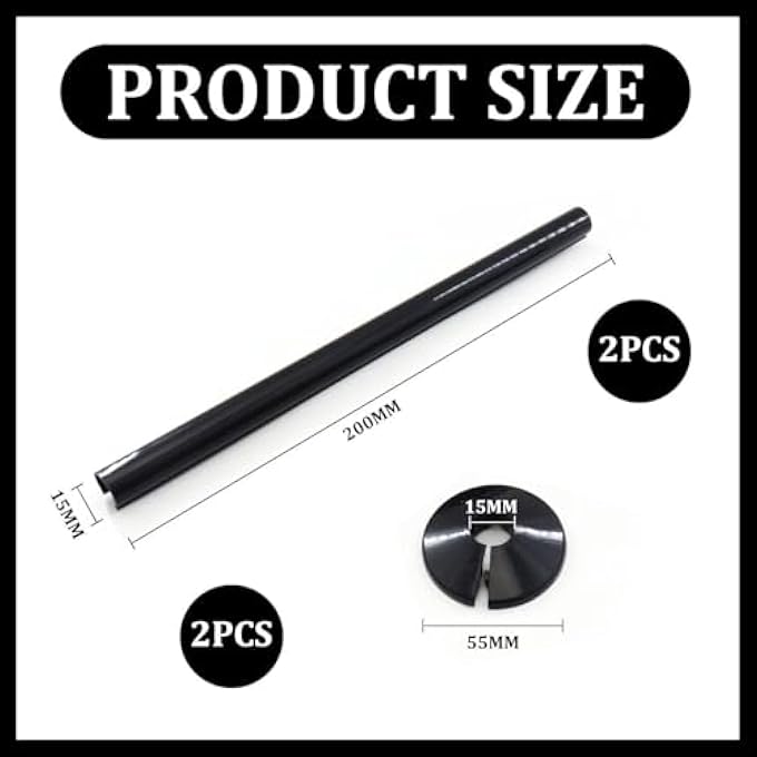 2PCS RADIATOR PIPE CAPS, 2PCS RADIATOR PIPE RINGS, 15MM PIPE DECORATIVE CAPS, GALVANIZED PIPE CAPS, RADIATOR COLLAR PIPES, RADIATOR PIPE CAP KIT - Image 2