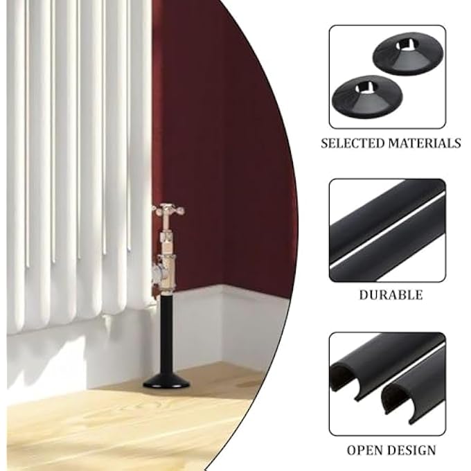 2PCS RADIATOR PIPE CAPS, 2PCS RADIATOR PIPE RINGS, 15MM PIPE DECORATIVE CAPS, GALVANIZED PIPE CAPS, RADIATOR COLLAR PIPES, RADIATOR PIPE CAP KIT - Image 3