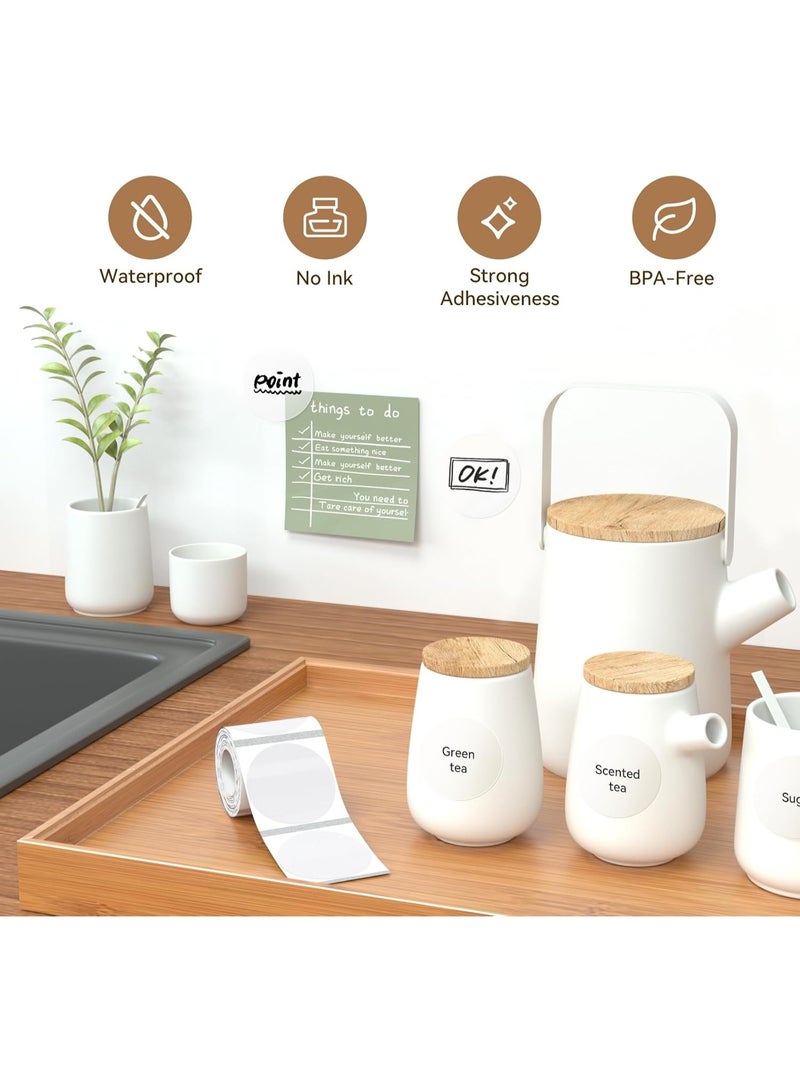 Thermal Label Paper for Thermal Label Printers, Waterproof & Oil-Proof Labeling Tape for Home, Office & Small Business Barcode Printing, 140 Labels/Roll (50×50mm White) - Image 5